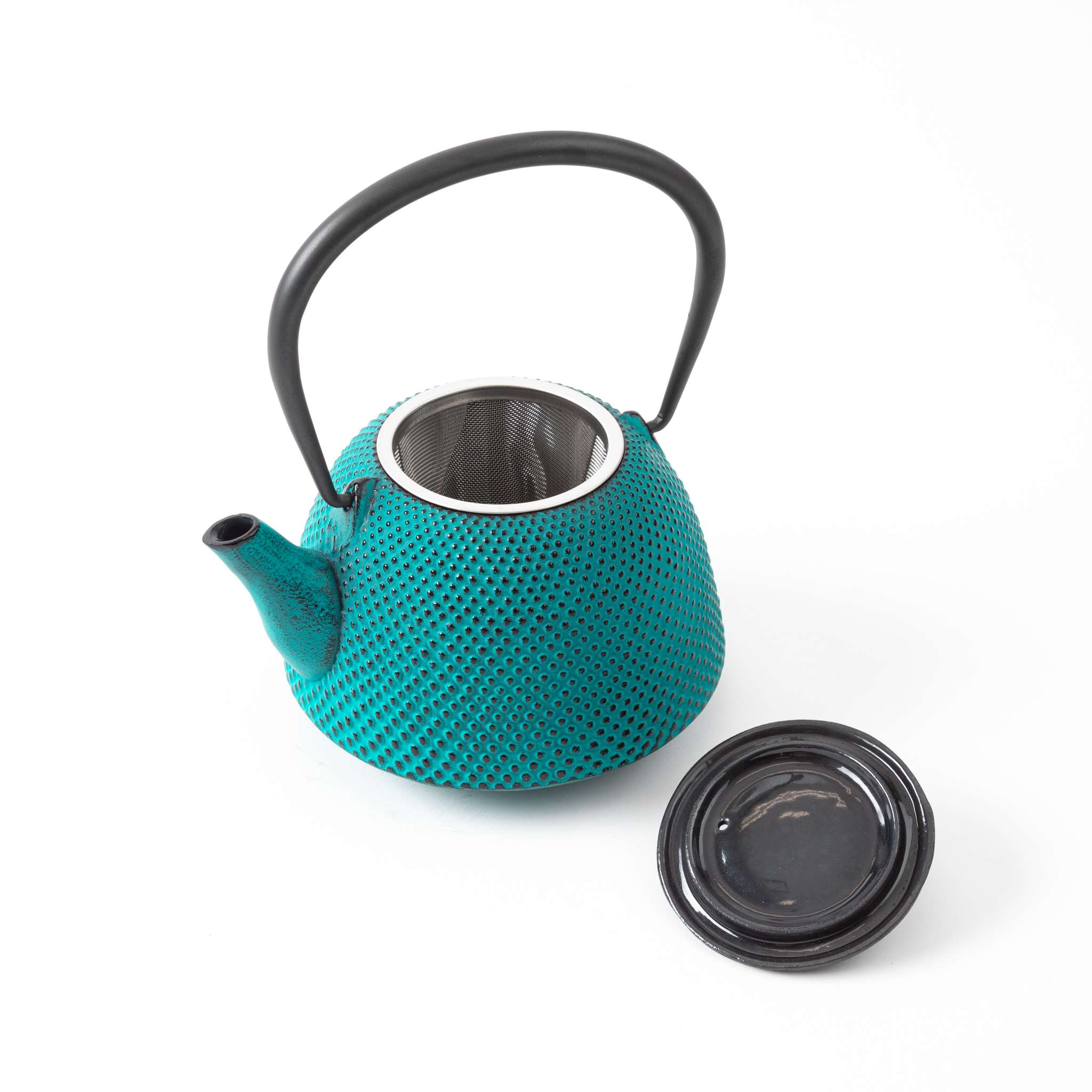 Classic Arare Sky Blue Nanbu Cast Iron Teapot - Image 4