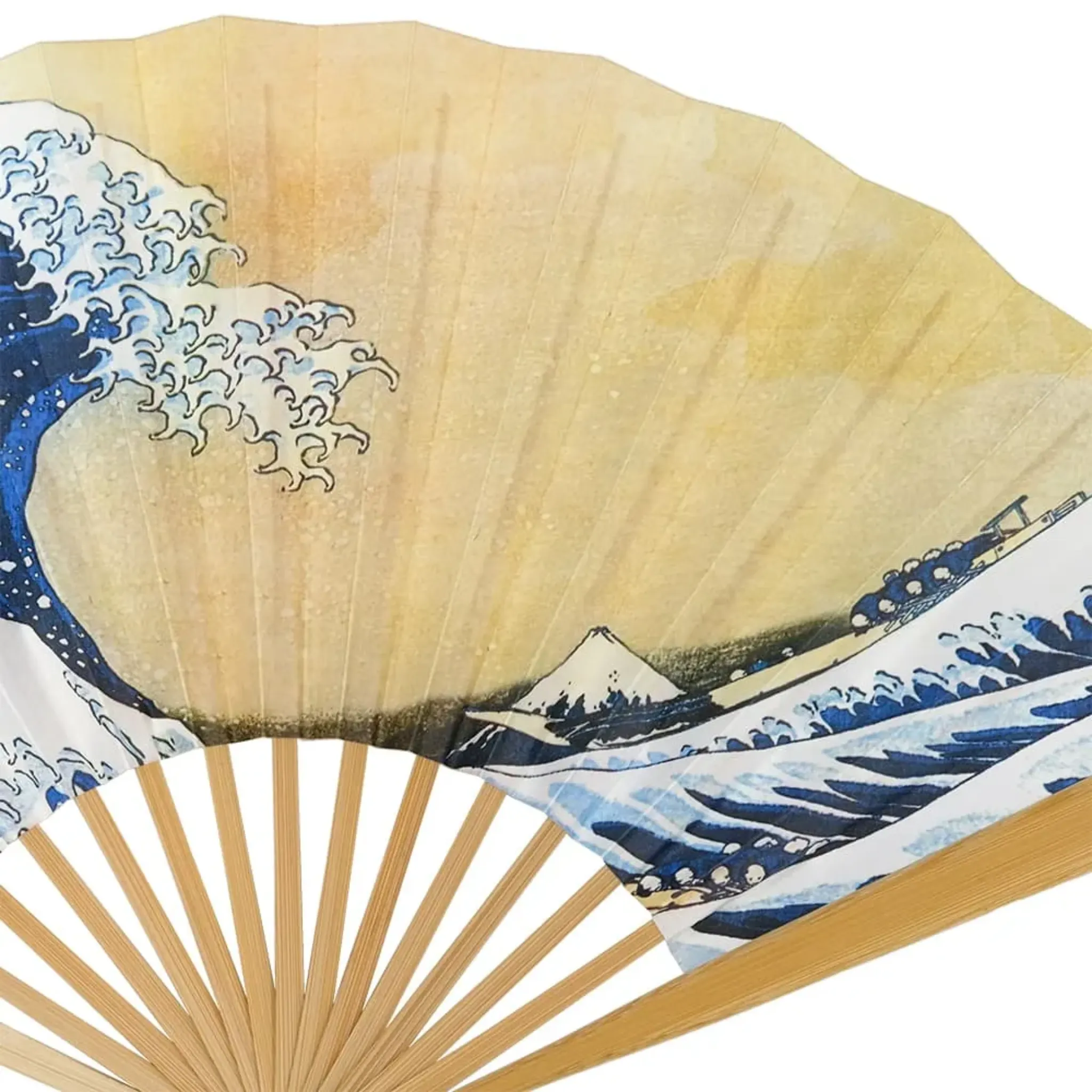 Edo Folding Fan Ukiyo-e Katsushika Hokusai The Great Wave - Image 3
