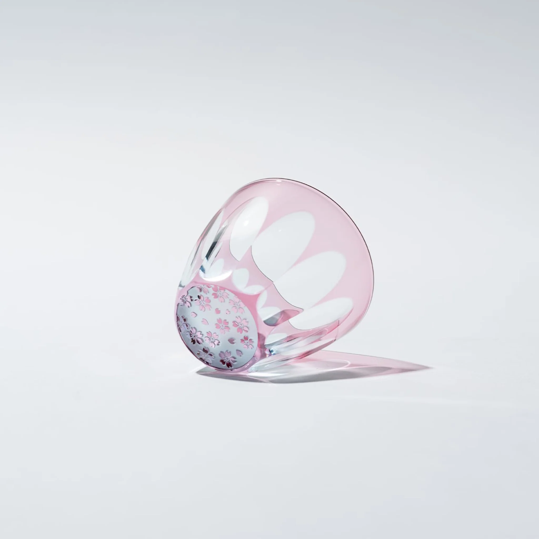 Edo Kiriko Two-Tone Cherry Blossom Sake Cup - Image 5