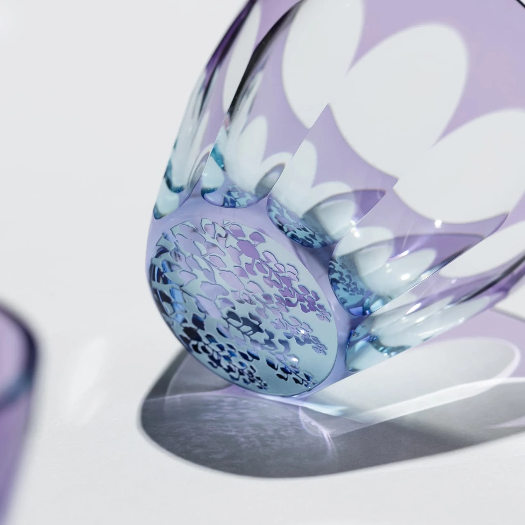 Edo Kiriko Two-Tone Wisteria Sake Cup - Image 6