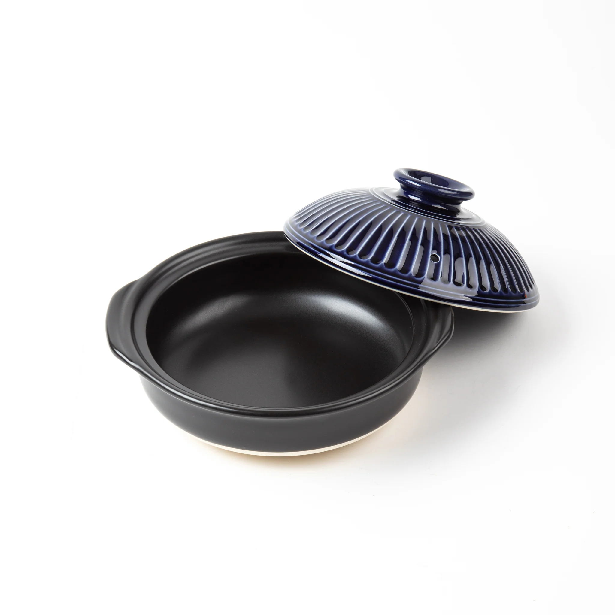 GINPO Chrysanthemum Blue Glaze Donabe Clay Pot (2-3 People) - Image 4