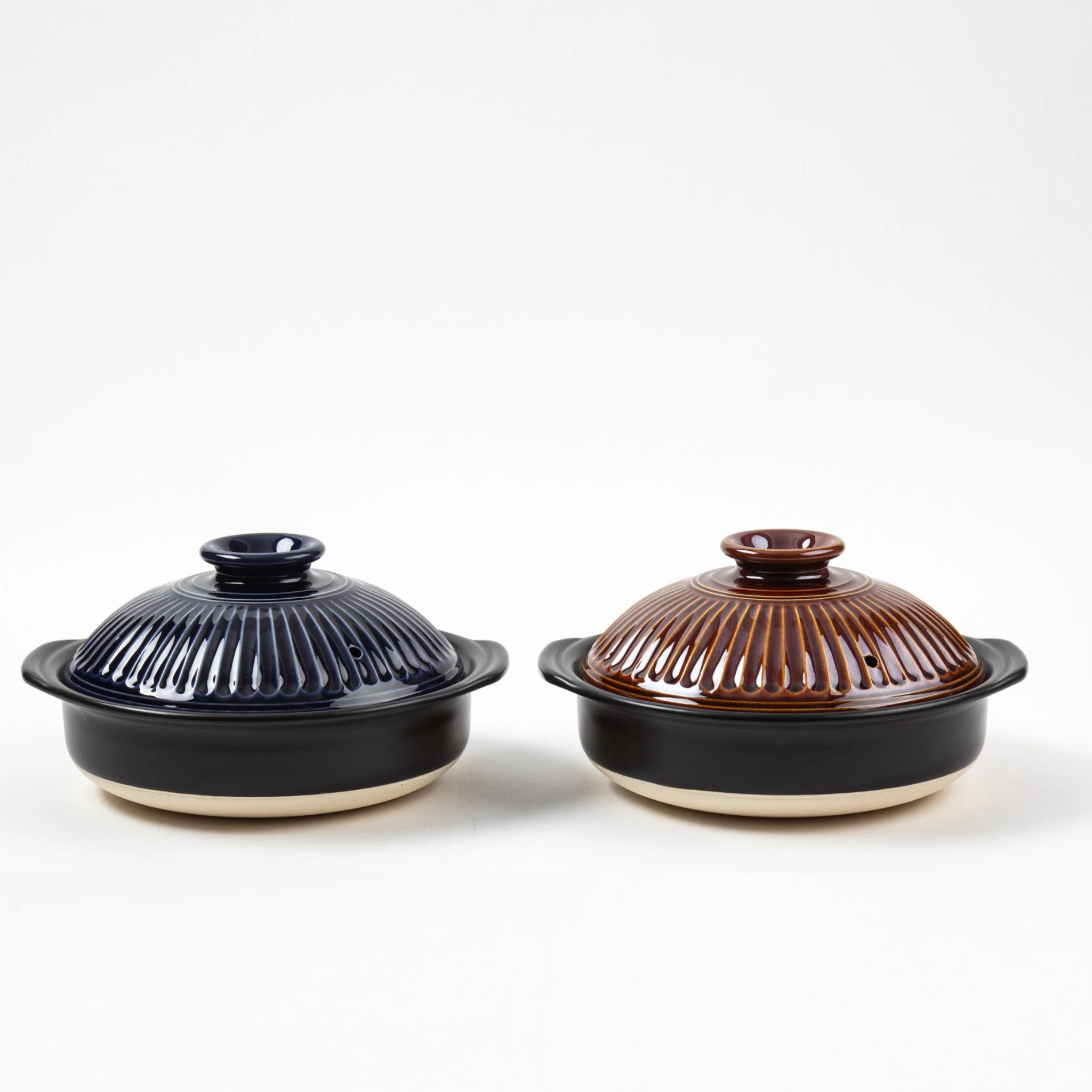 GINPO Chrysanthemum Blue Glaze Donabe Clay Pot (2-3 People) - Image 7