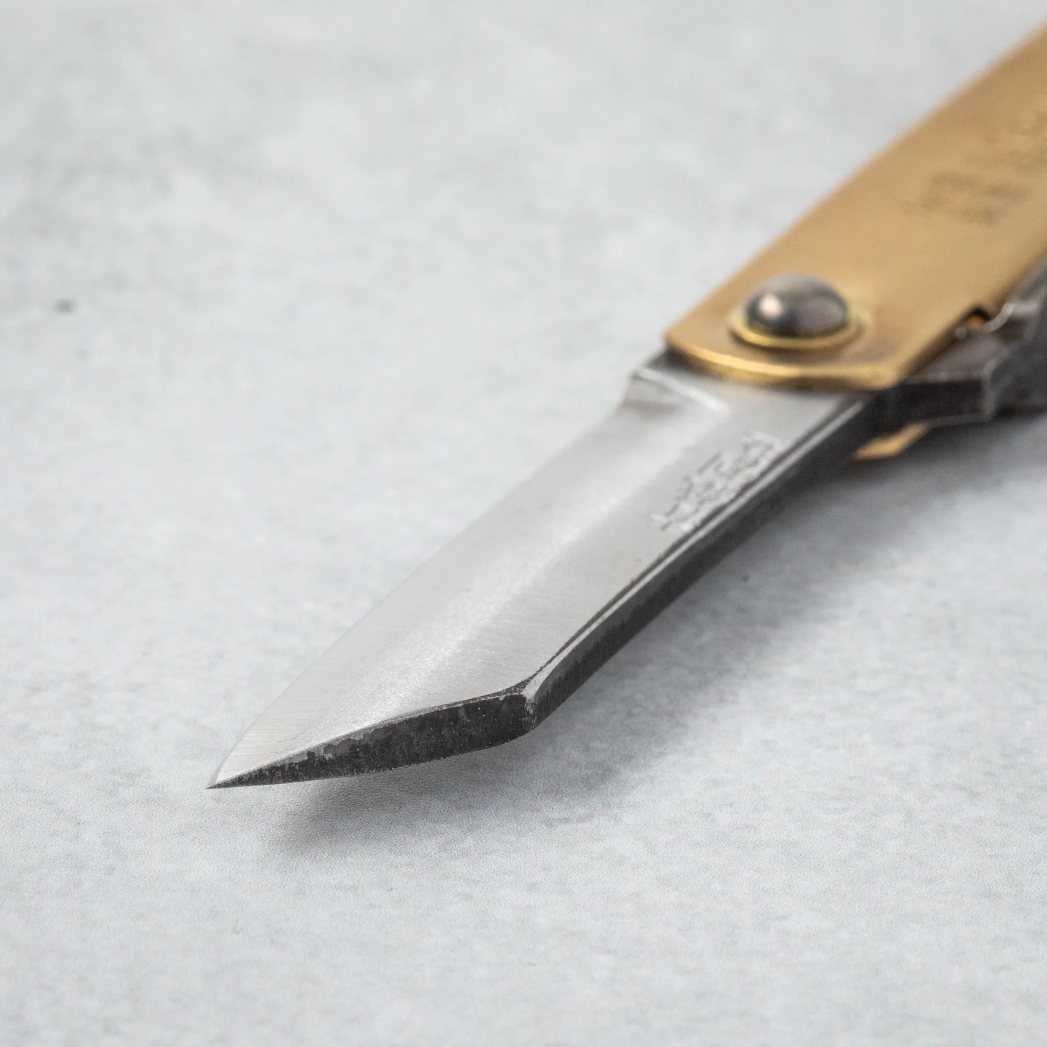 Higonokami Aogami Steel Clad Pocket Sized Folding Knife with Brown Sheath Case - Image 4
