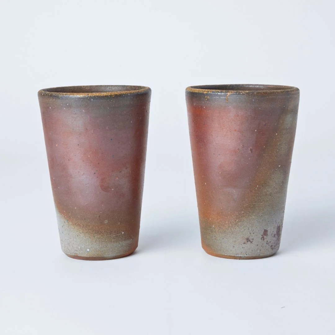 Hozan Kiln Sangiri Bizen Ware Beer Tumbler Set - Image 3