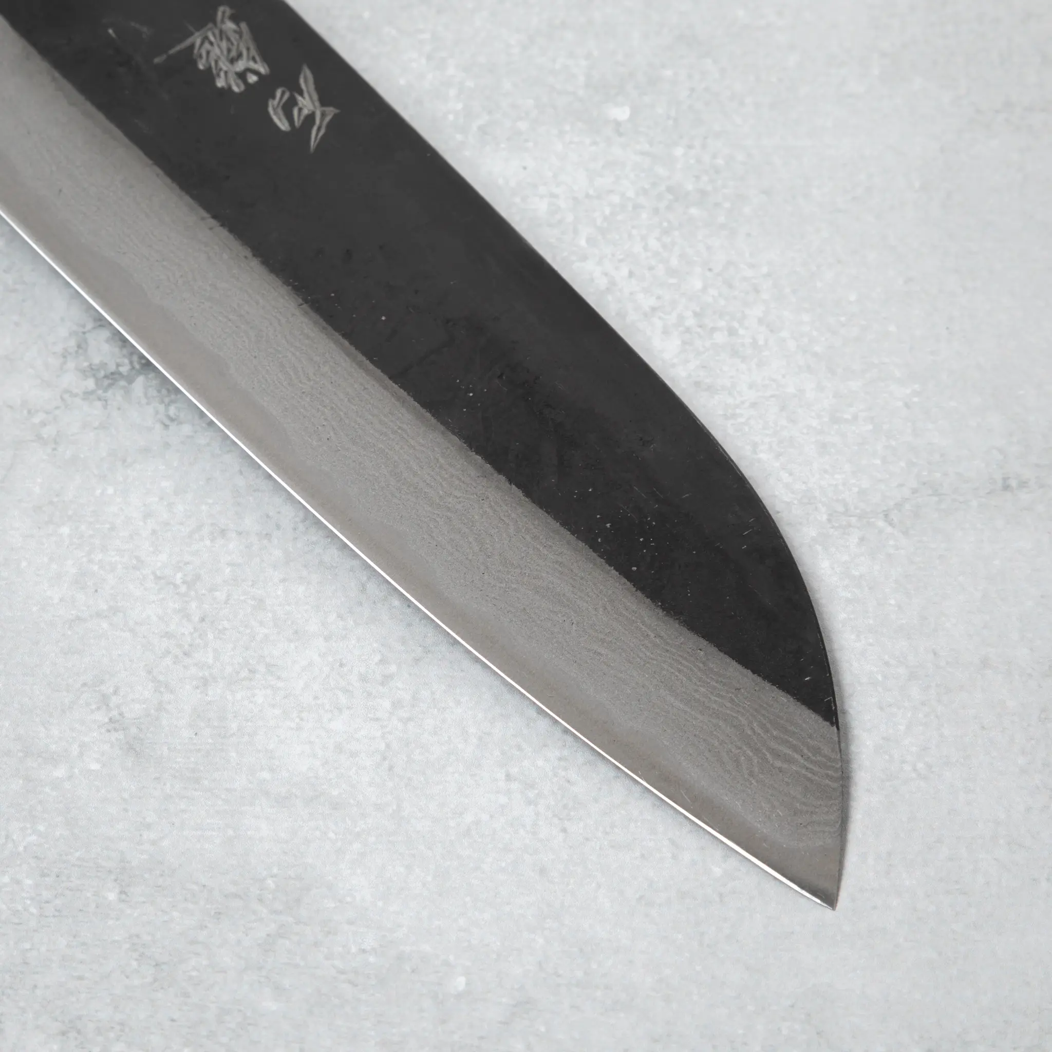 Ishizuchi Blue Steel No.2 Santoku Damascus Knife Magnolia Handle - Image 3