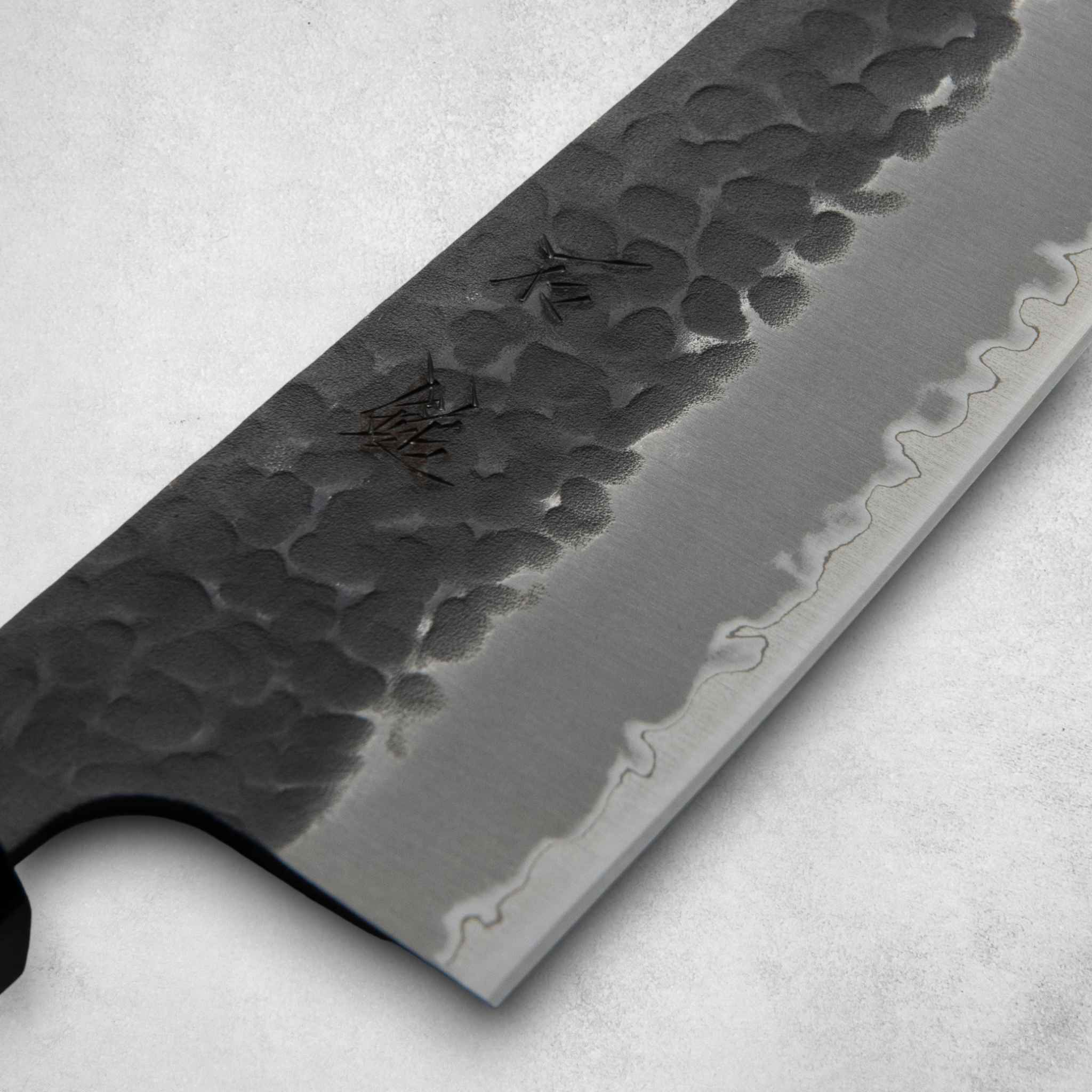 Ishizuchi Blue Super Steel Kurohada Tsuchime Chef Knife Rosewood Handle - Image 4