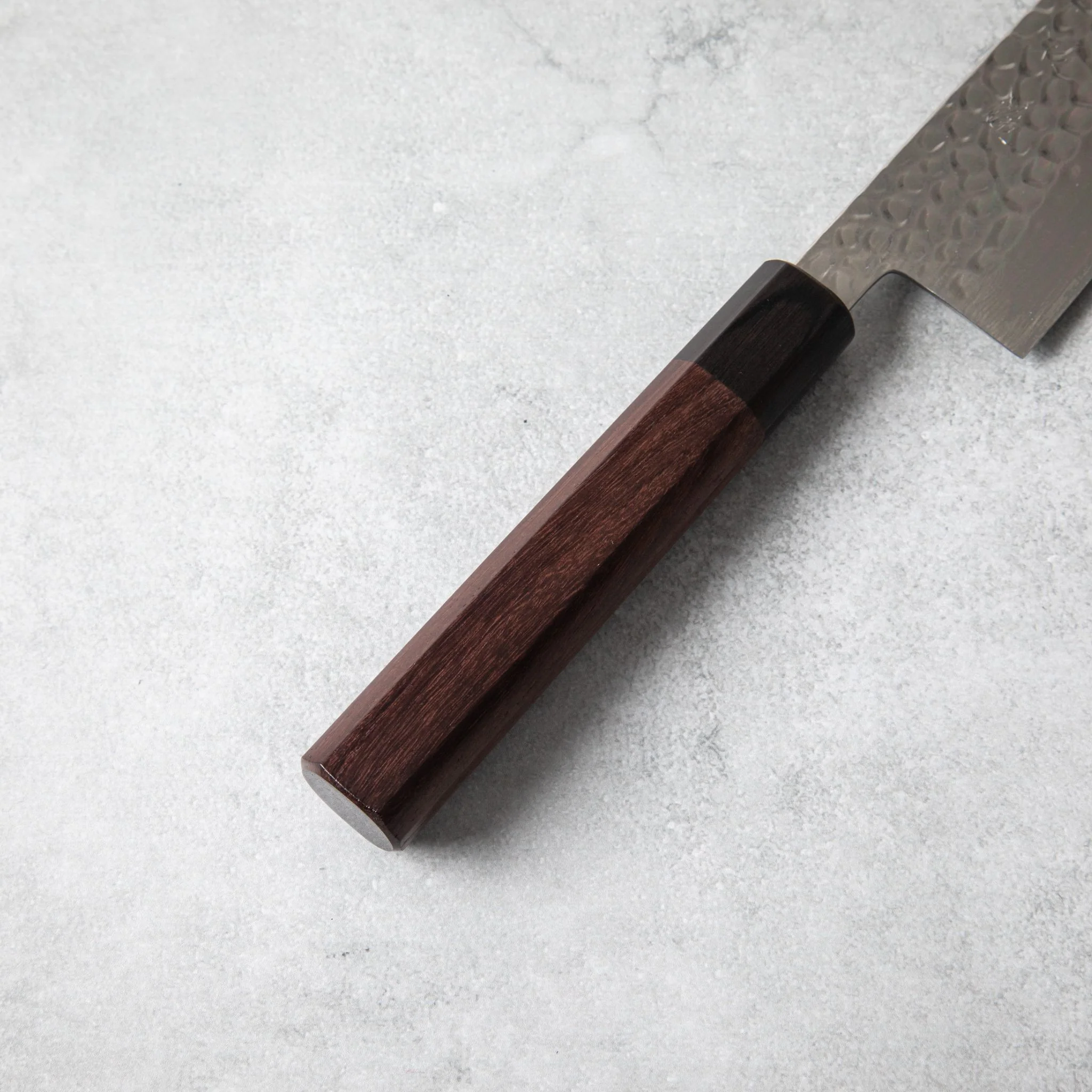 Ishizuchi VG10 Tsuchime Damascus Chef Knife Rosewood Handle - Image 4