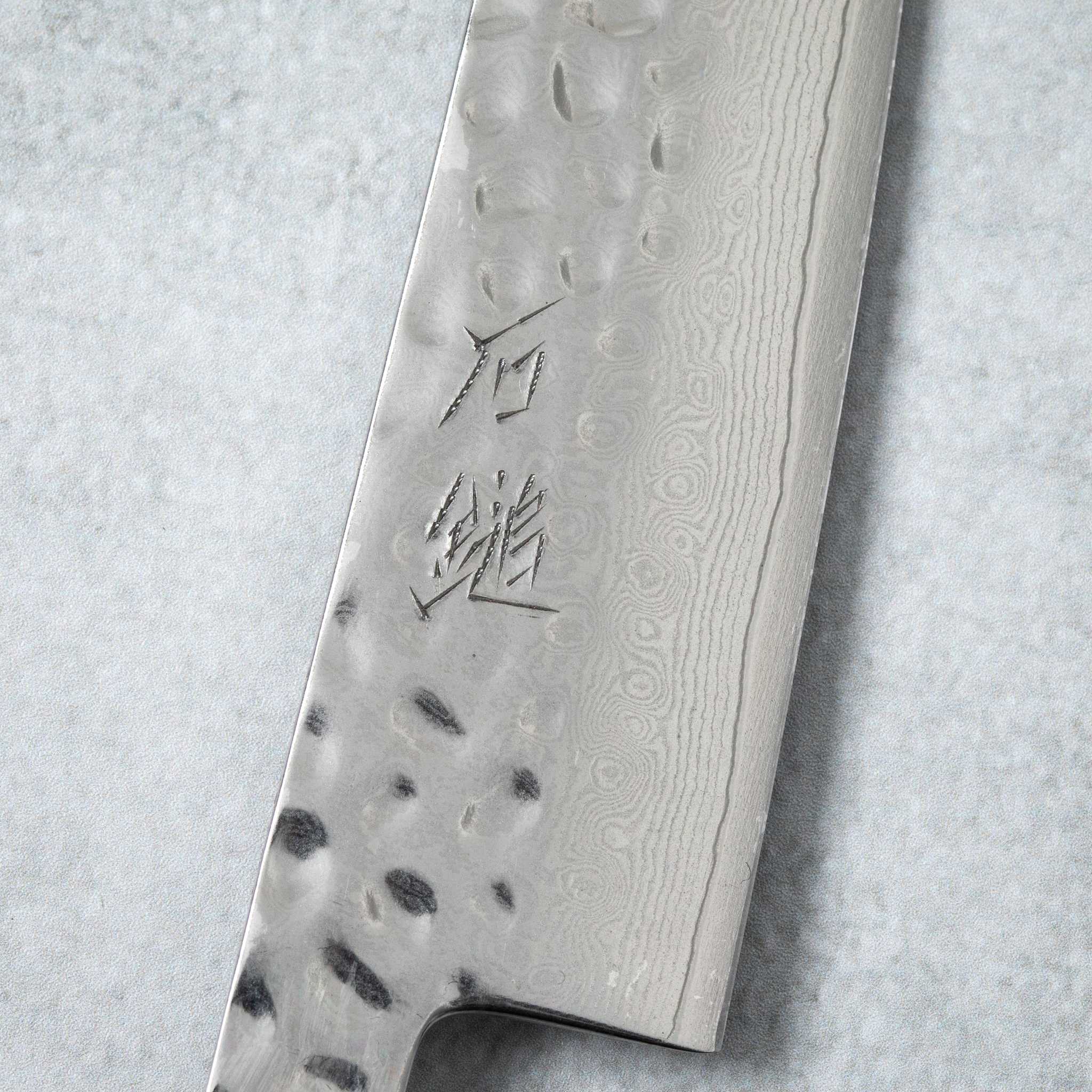 Ishizuchi VG10 Tsuchime Damascus Petty Knife Rosewood Handle - Image 5