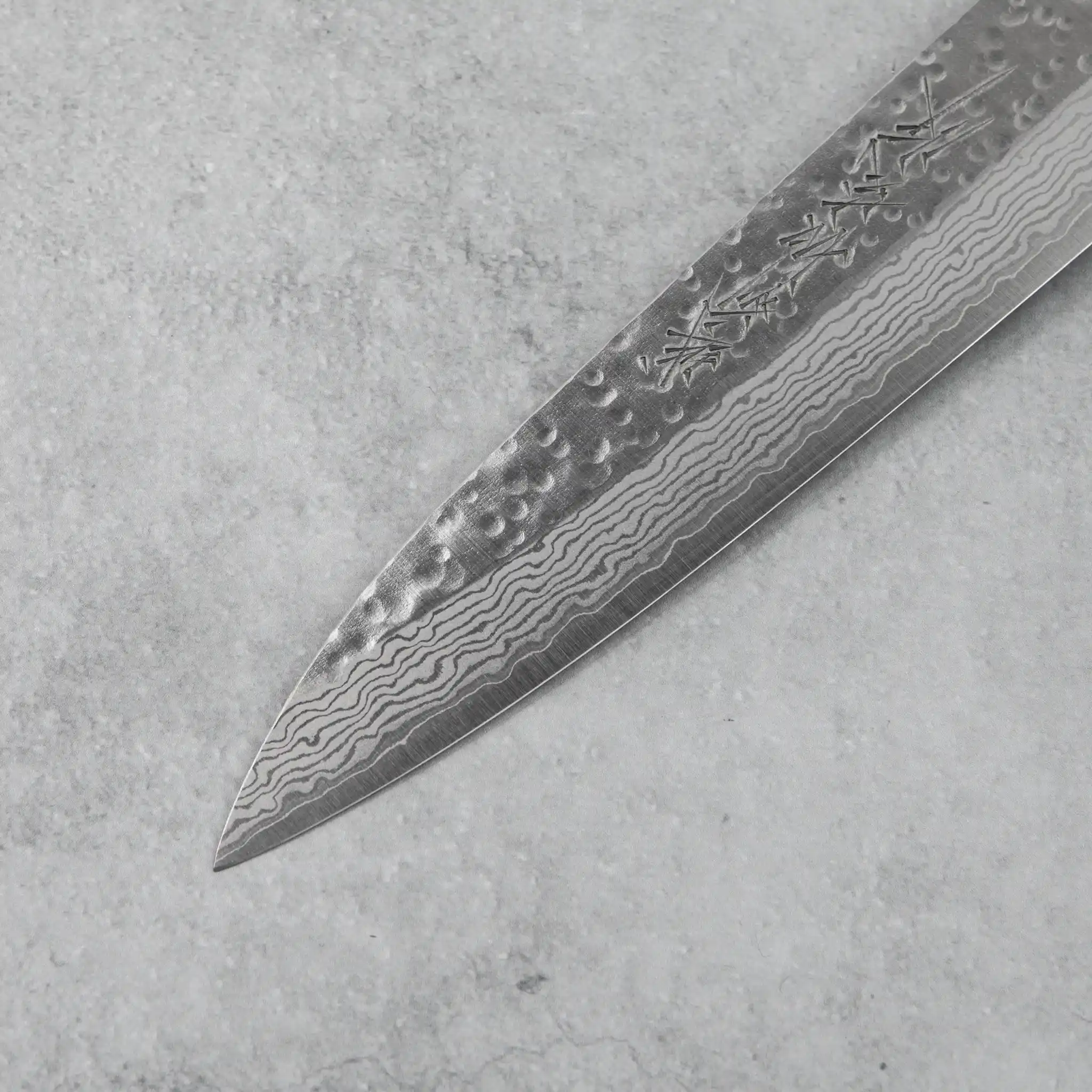 Kamo Hamono VG10 Tsuchime Damascus Shizuku Petty Knife - Image 4