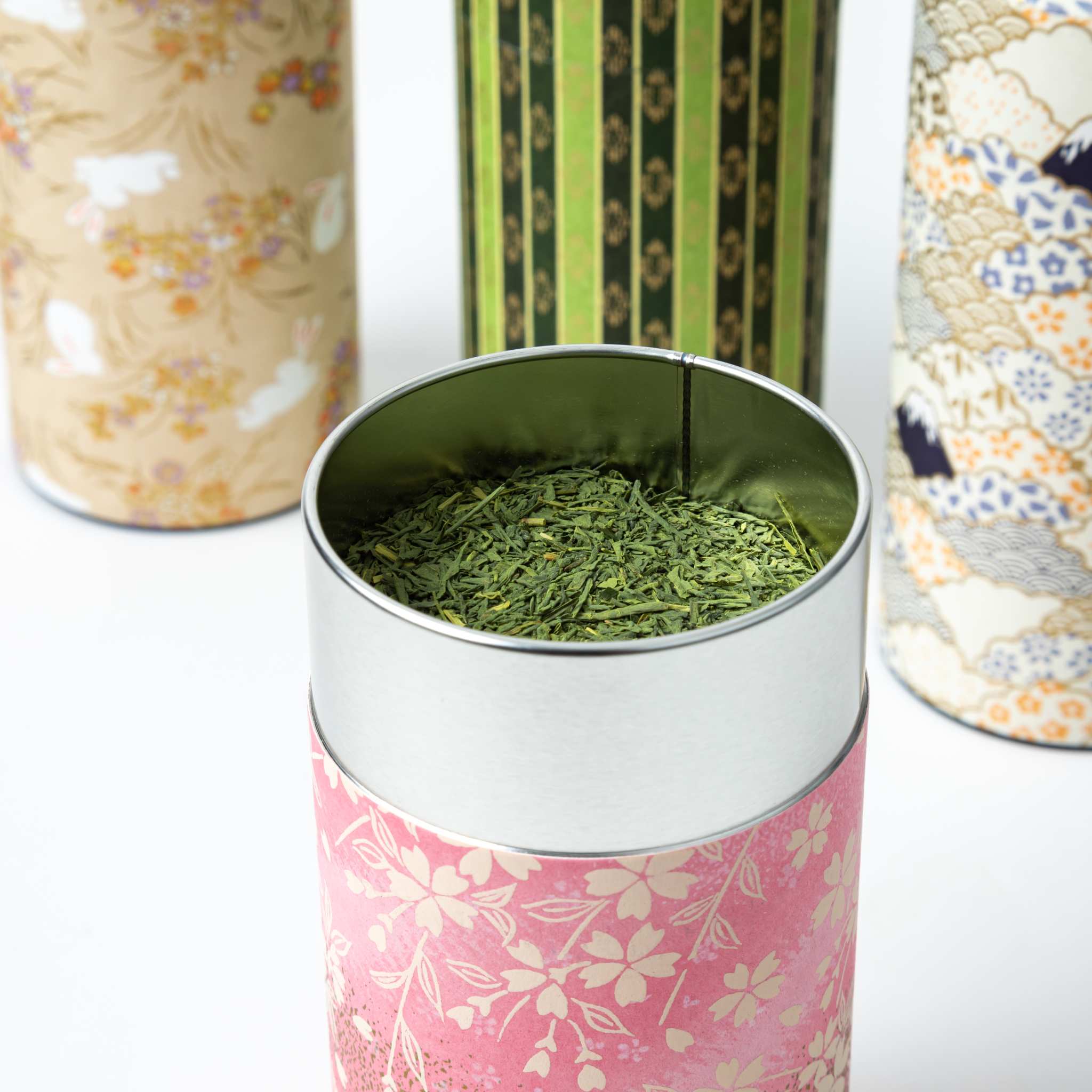 Japanese Mt Fuji Washi Paper Double-Lid Tea Canister - Image 6