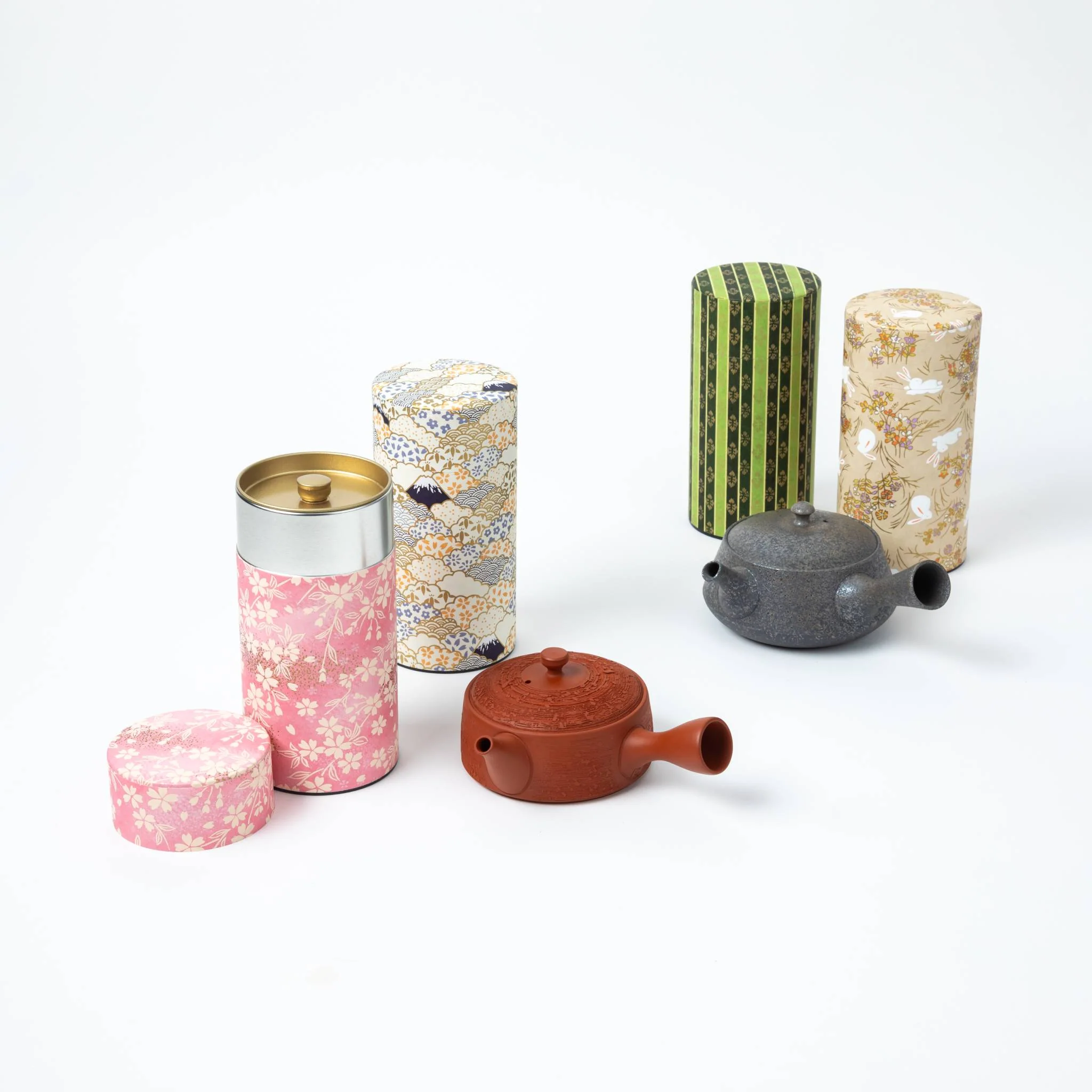 Japanese Mt Fuji Washi Paper Double-Lid Tea Canister - Image 7