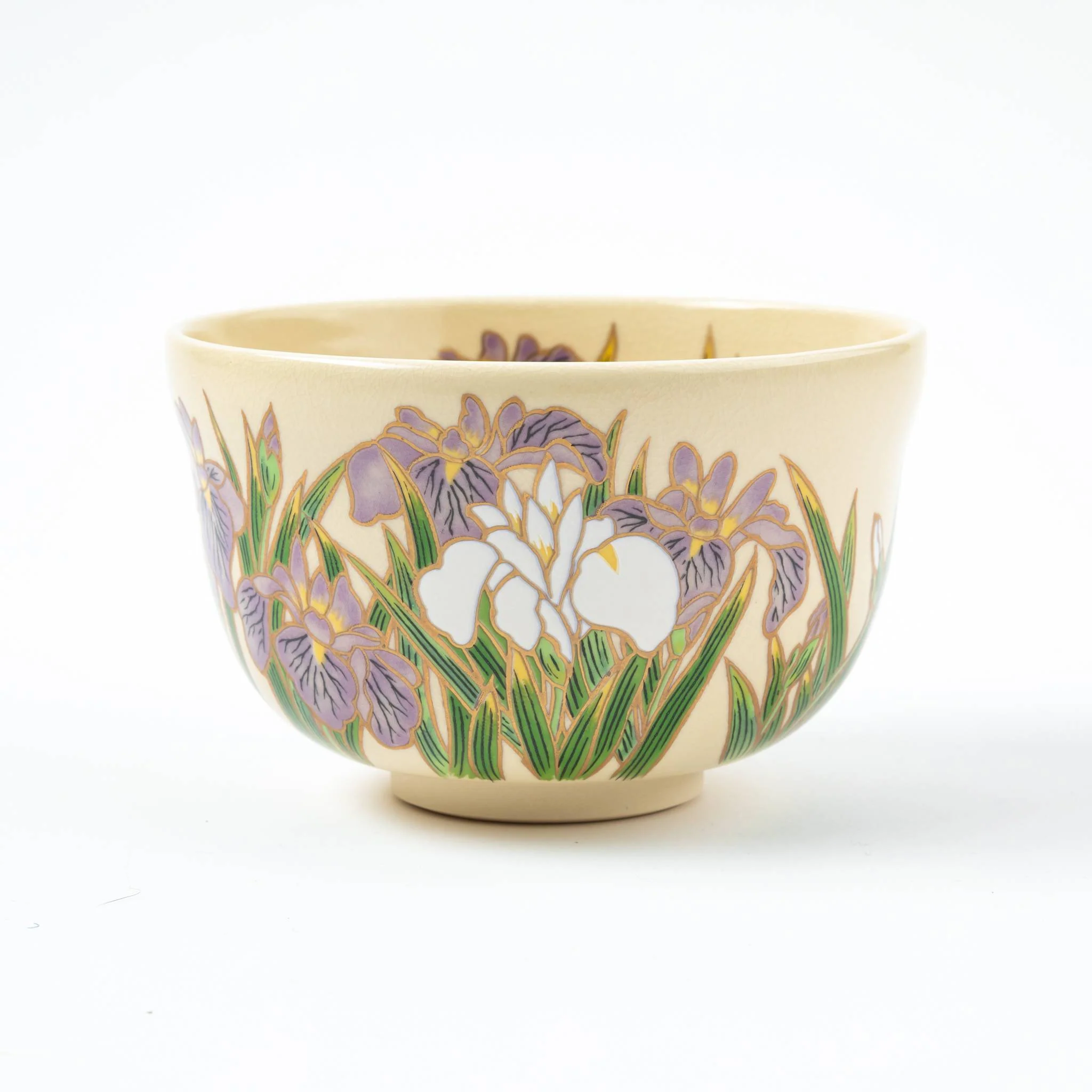 Nisei Matcha Bowl Purple Iris by Eiko Miyaji