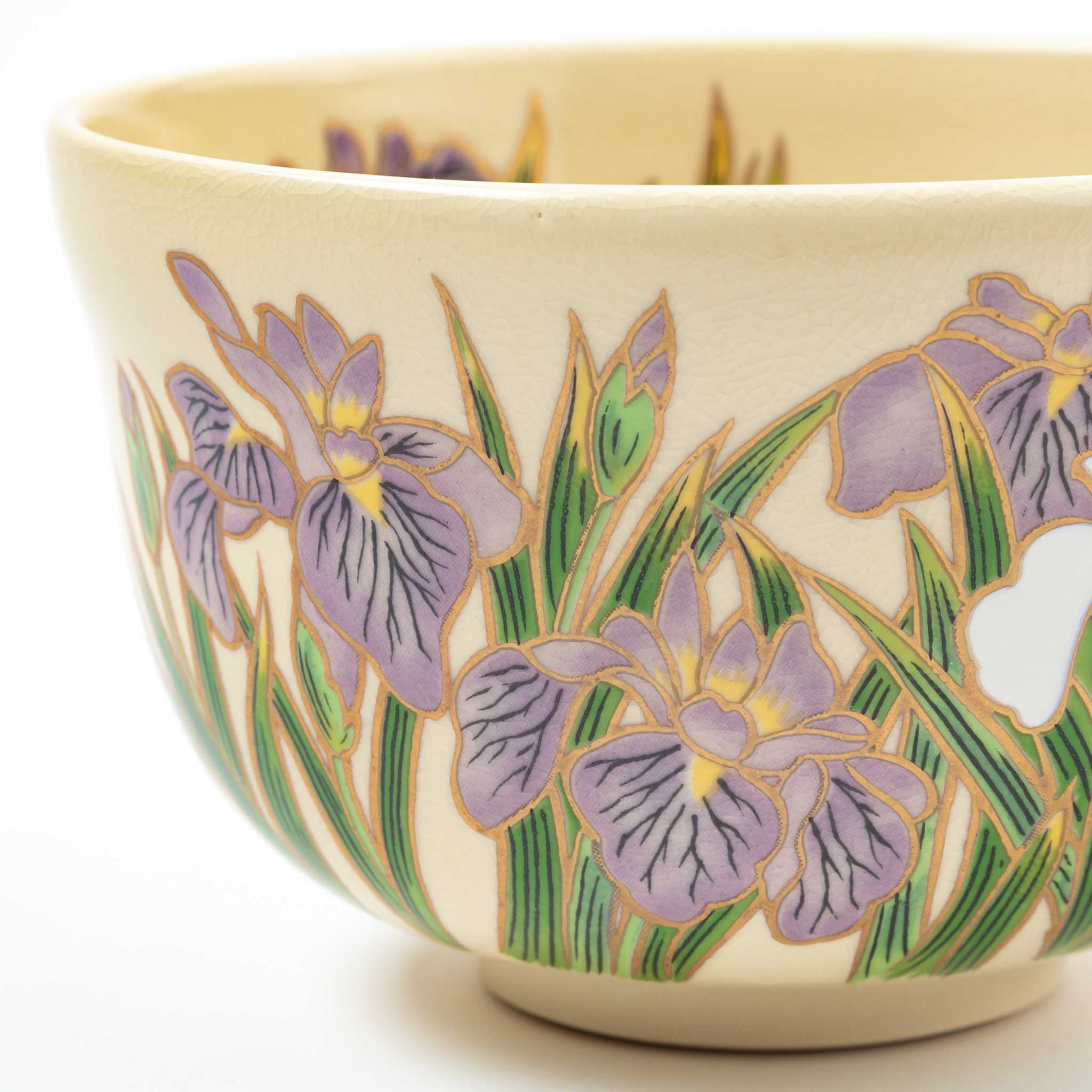 Nisei Matcha Bowl Purple Iris by Eiko Miyaji - Image 2
