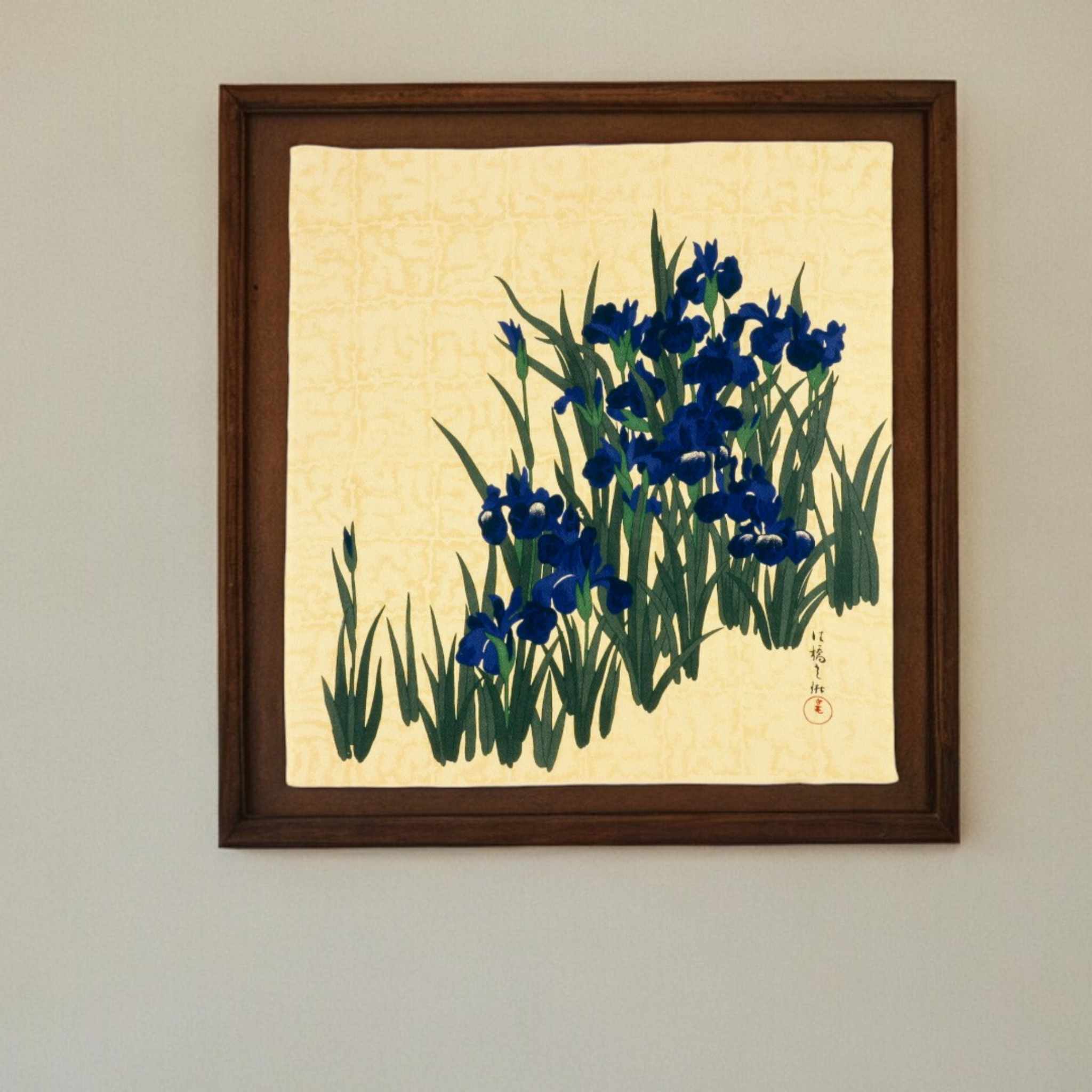Ogata Korin Purple Iris Silk Furoshiki Wrapping Cloth - Image 5