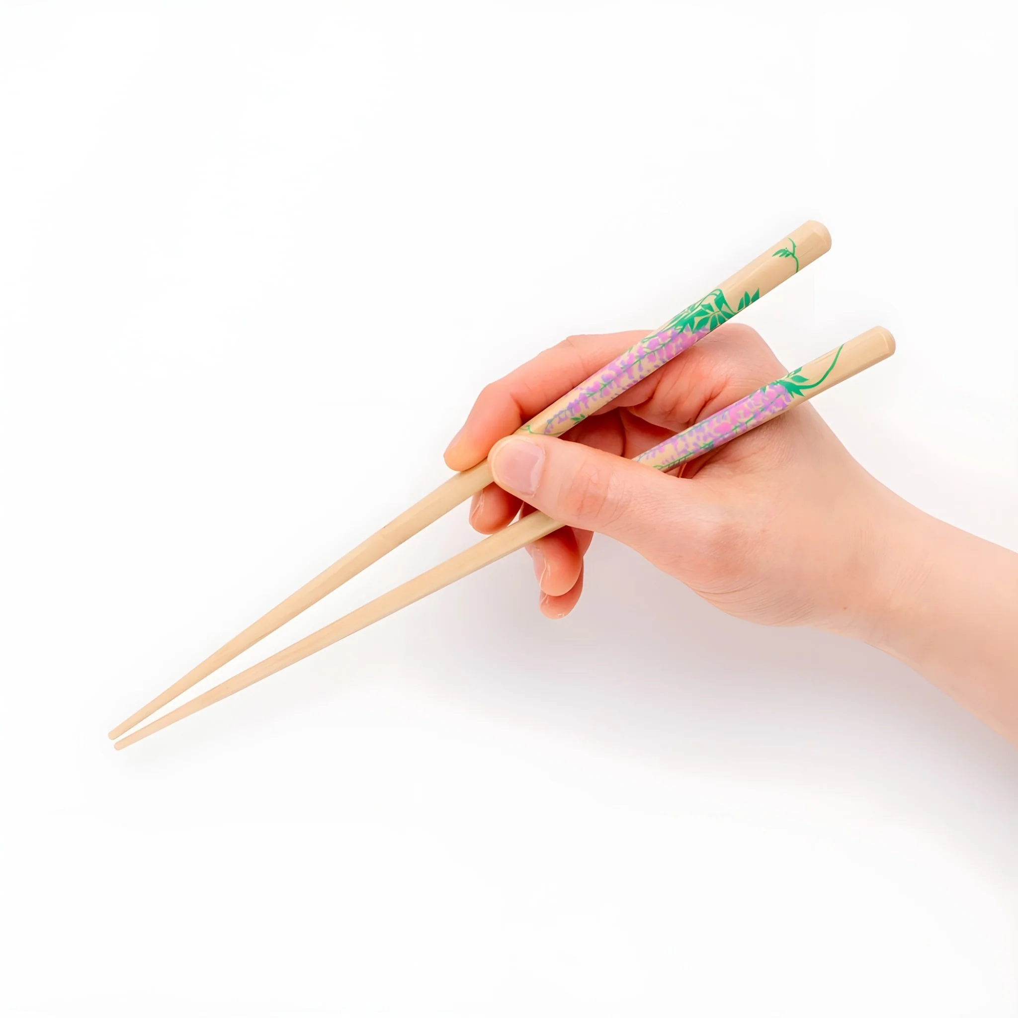 Rimpa Wisteria and Bamboo Chopsticks with Chopstick Rests and Palownia Gift Box - Image 7