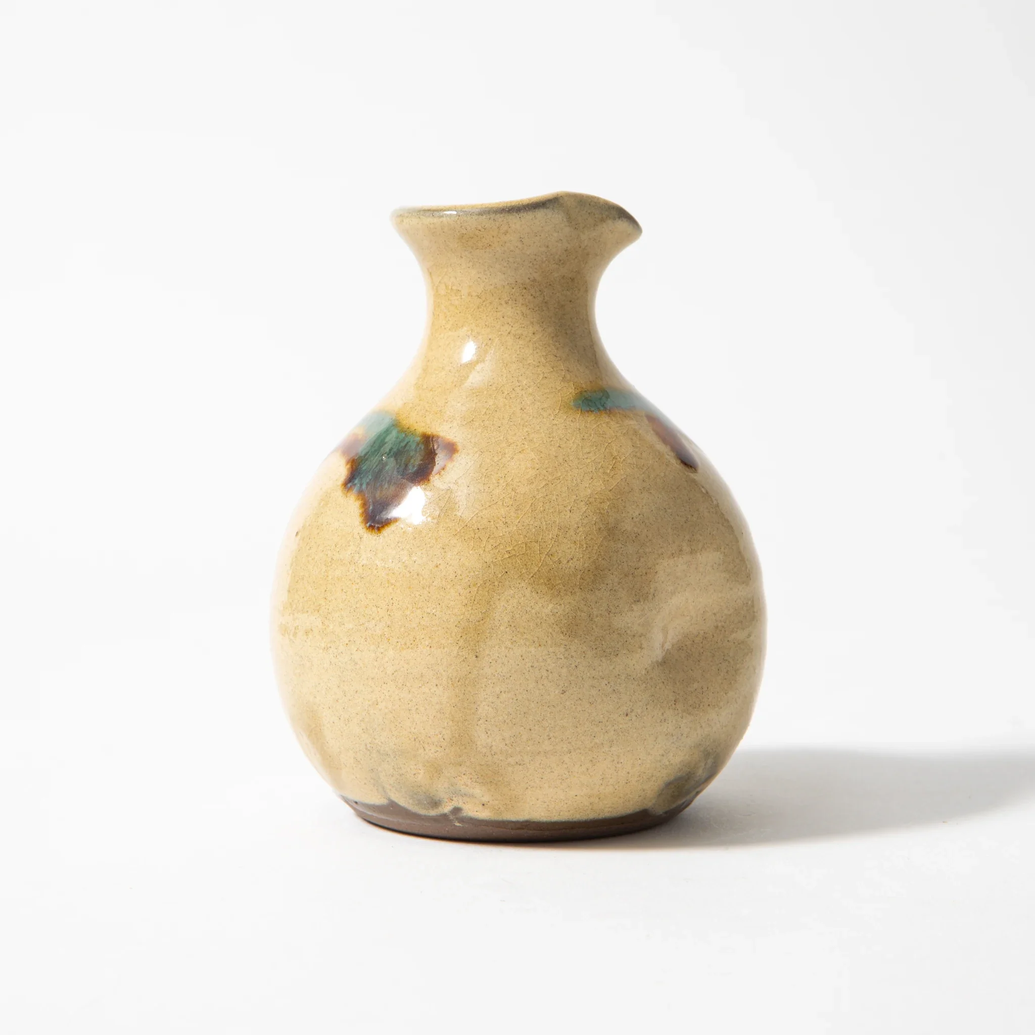 Ryumonji Yaki Pottery Sake Set Sansai Glaze - Image 4