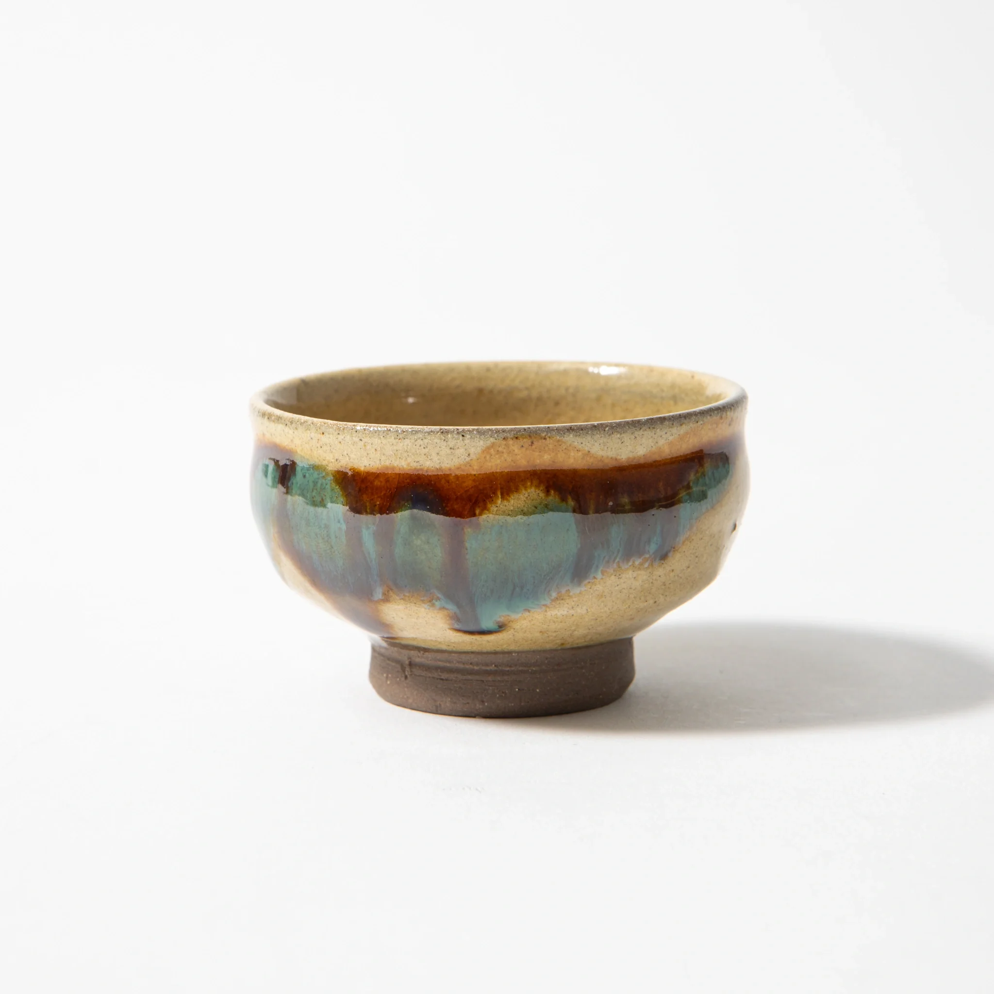 Ryumonji Yaki Pottery Sake Set Sansai Glaze - Image 5