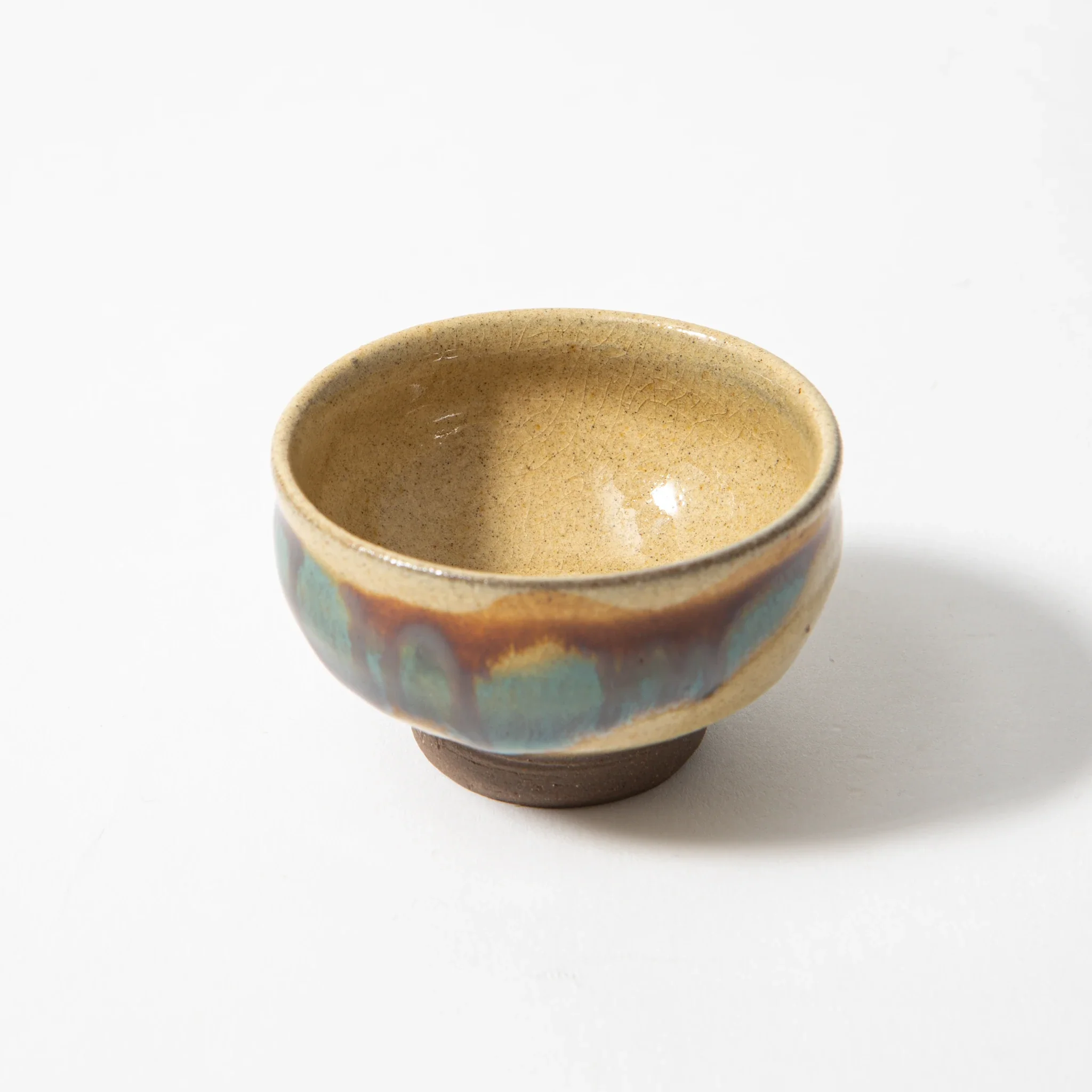 Ryumonji Yaki Pottery Sake Set Sansai Glaze - Image 6