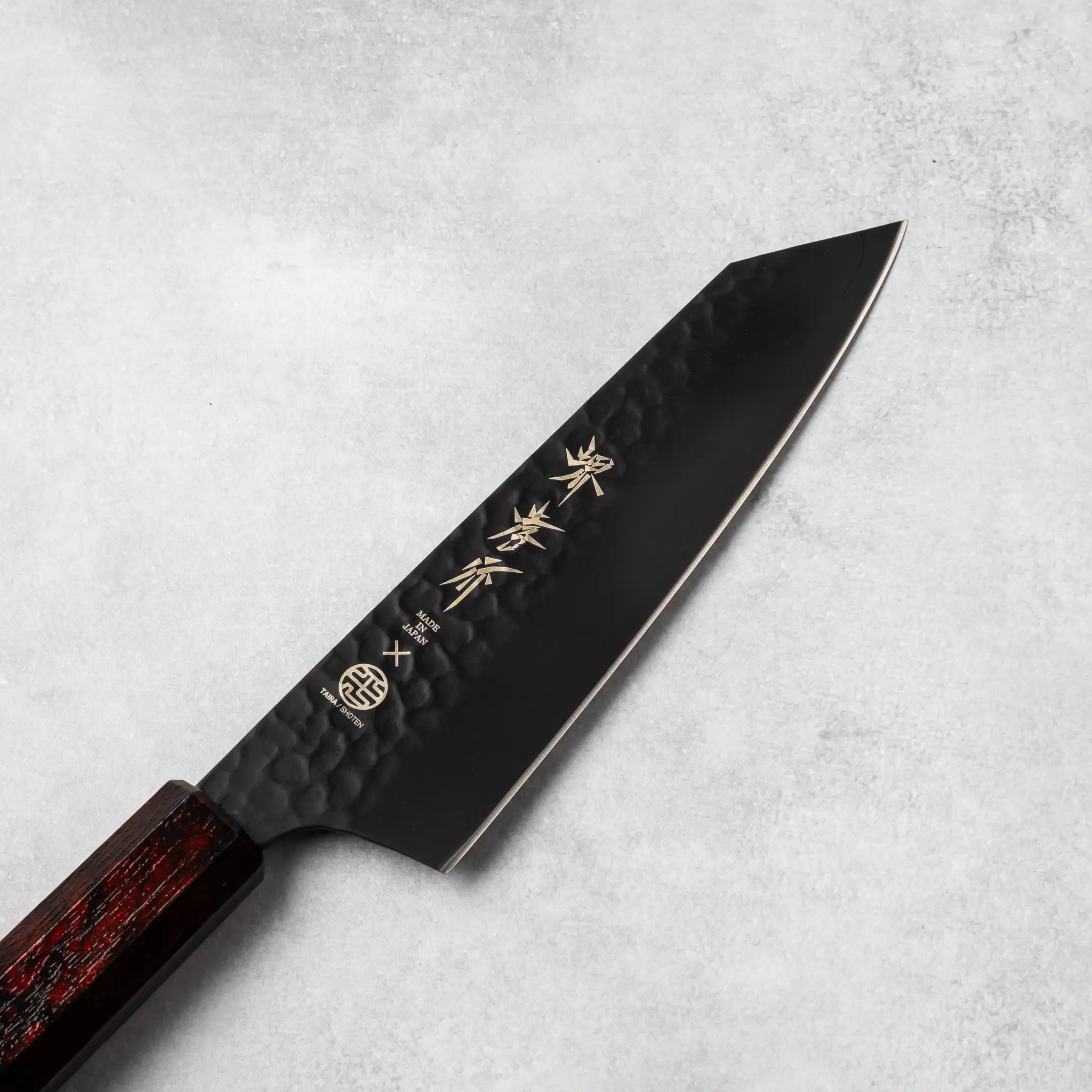 Sakai Takayuki Kurokage VG10 Kengata Santoku Knife Burgundy Handle - Image 2