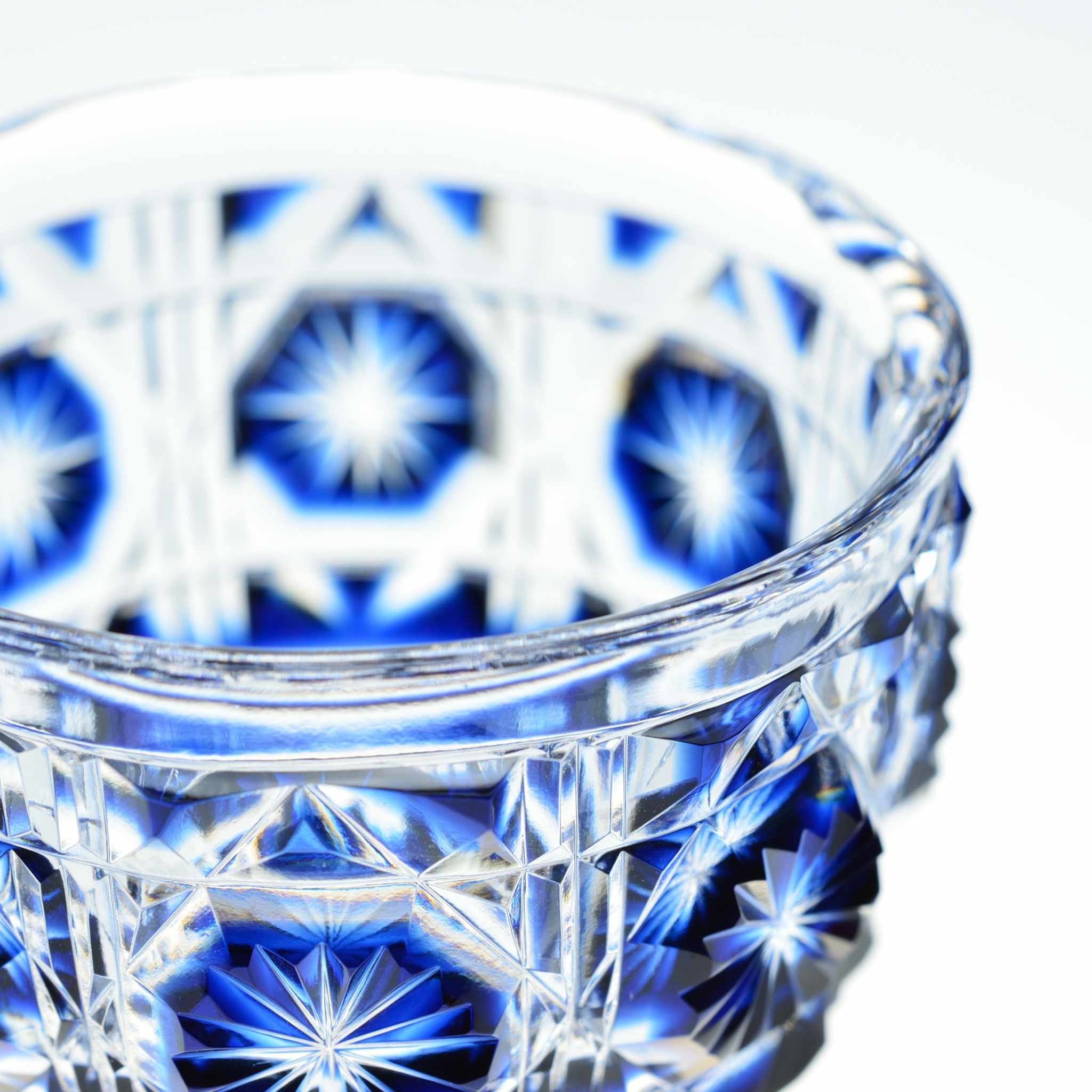 Satsuma Kiriko Large Sake Cup Indigo - Image 2