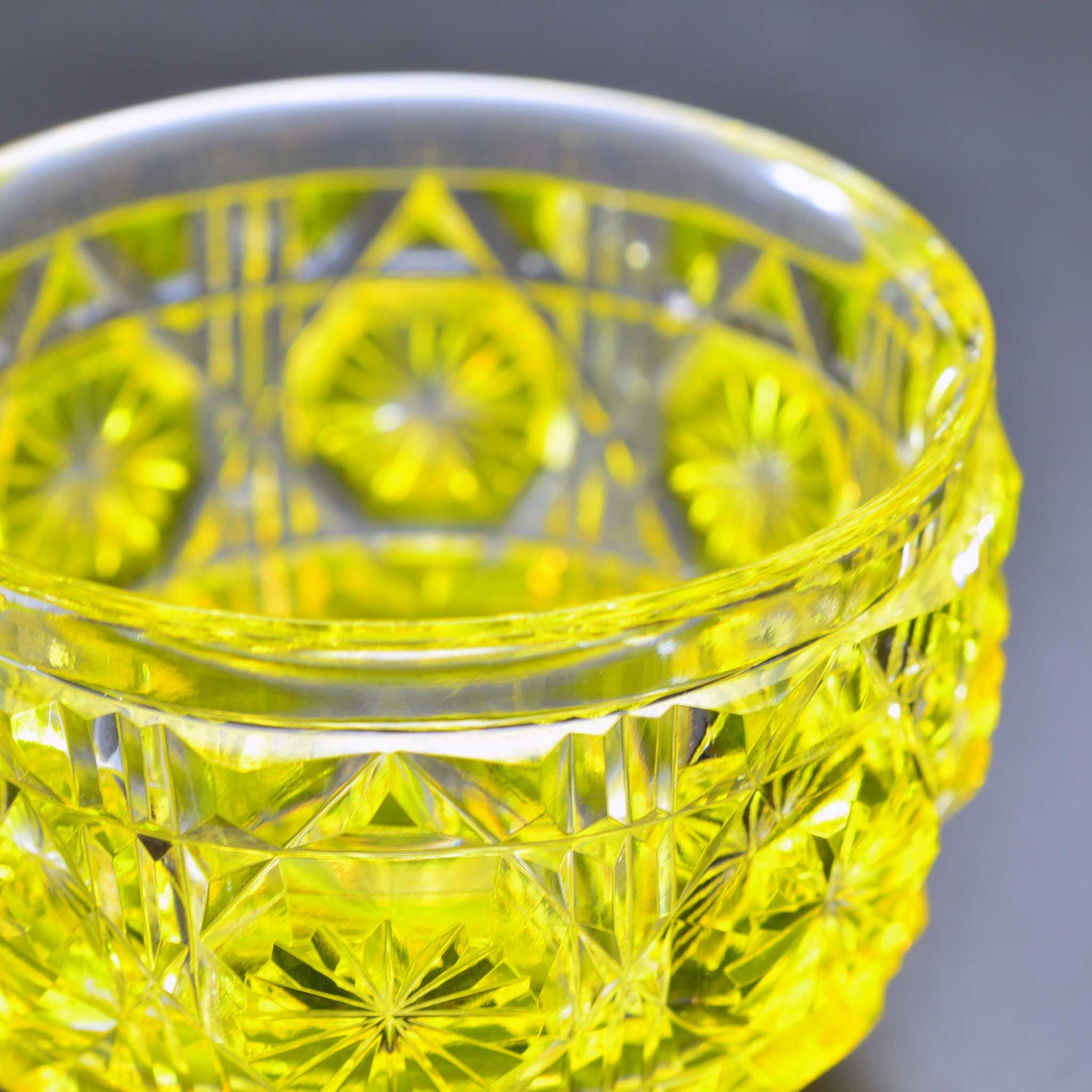 Satsuma Kiriko Large Sake Cup Yellow - Image 2