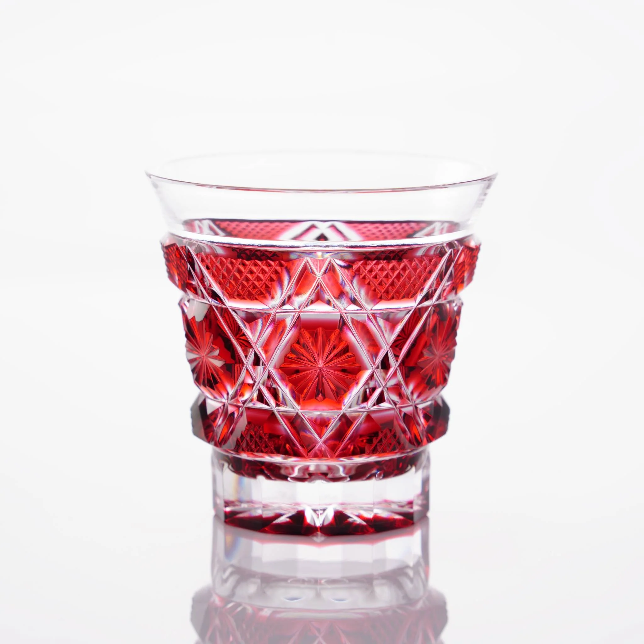 Satsuma Kiriko Sake Glass Red