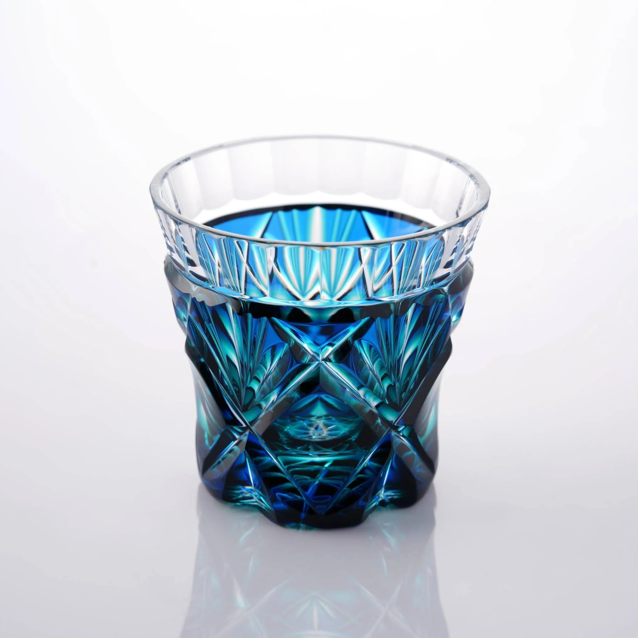 Satsuma Kiriko Two-tone Sake Glass Lapis Green - Image 6